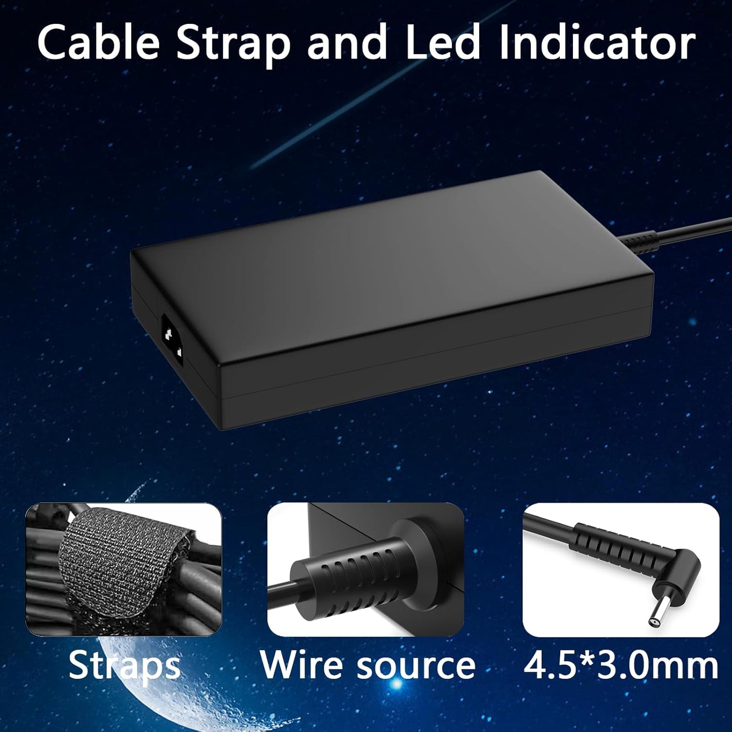 120W Laptop Charger for MSI GF63 GV15 Thin Notebook Power Adapter Black DEMO