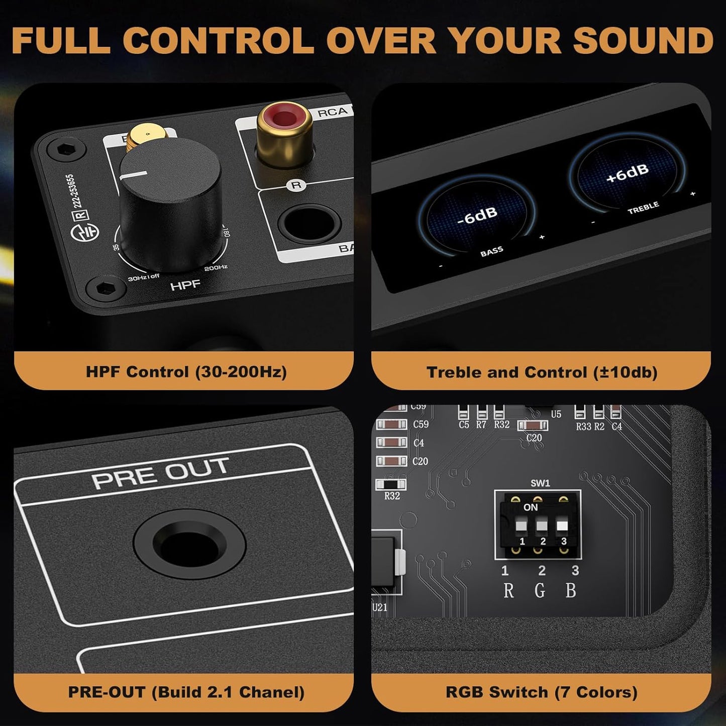 AMPAPA 300W Amplifiers Stereo Bluetooth Amplifier with 5.2 and High-Pass DEMO