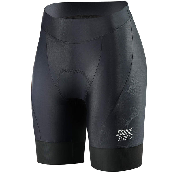 SOUKE Women's Padded Cycling Shorts for Biking, Bicycle Riding, Black, Large NEW
