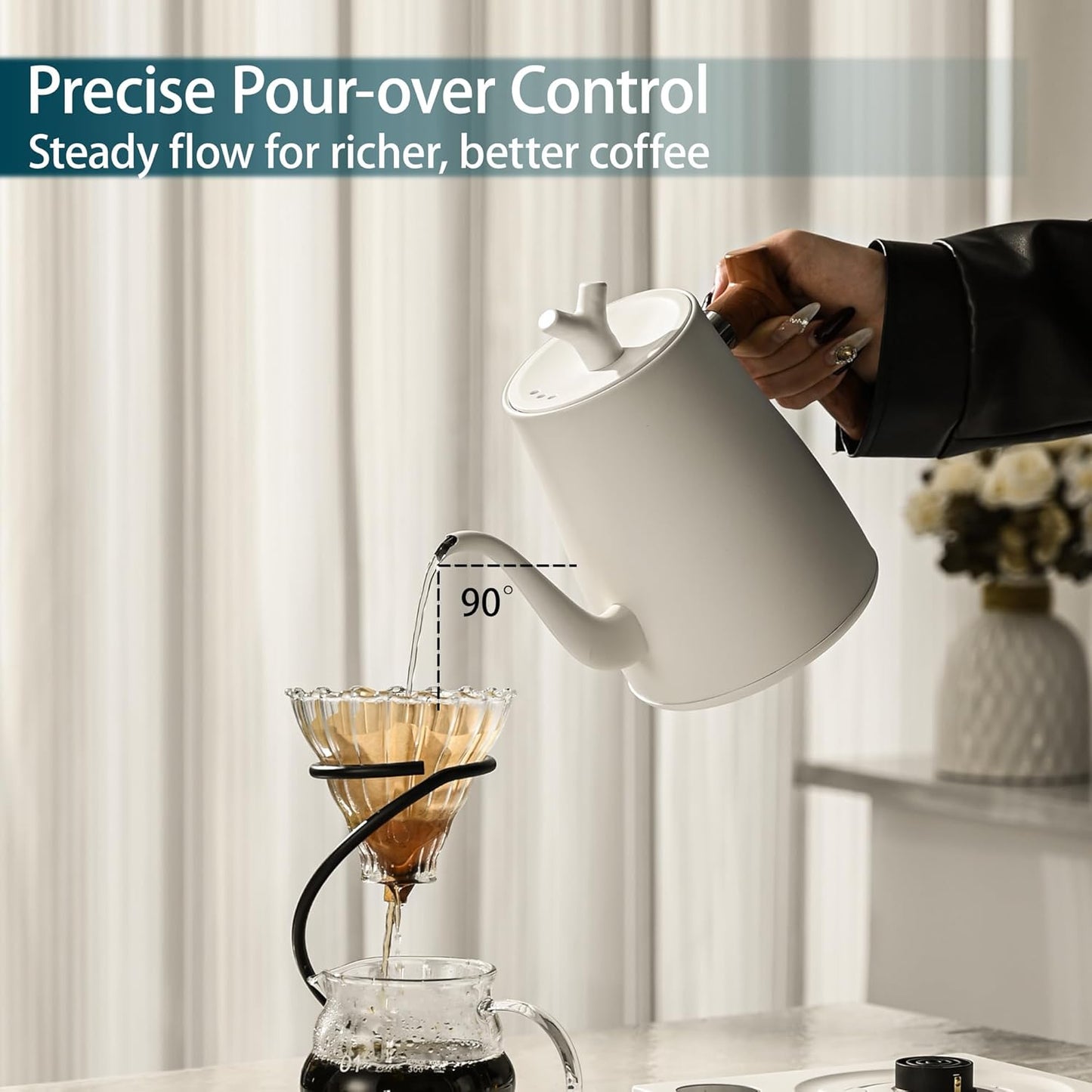 Electric Kettle with Temperature Control LCD Display Stainless Steel 1L NEW
