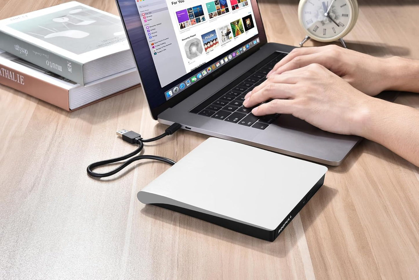 ROOFULL External DVD Players USB 3.0 & USB-C Portable CD/DVD Drive for DEMO