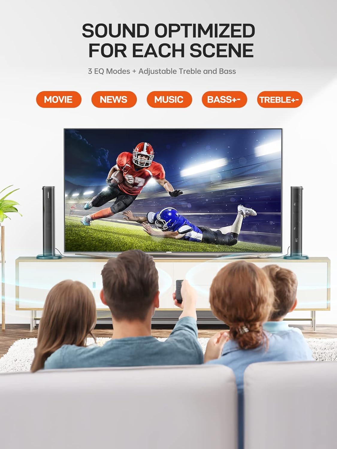 MEVOSTO 80W Dual Woofer Soundbar Speakers for Home Theater Audio System, DEMO