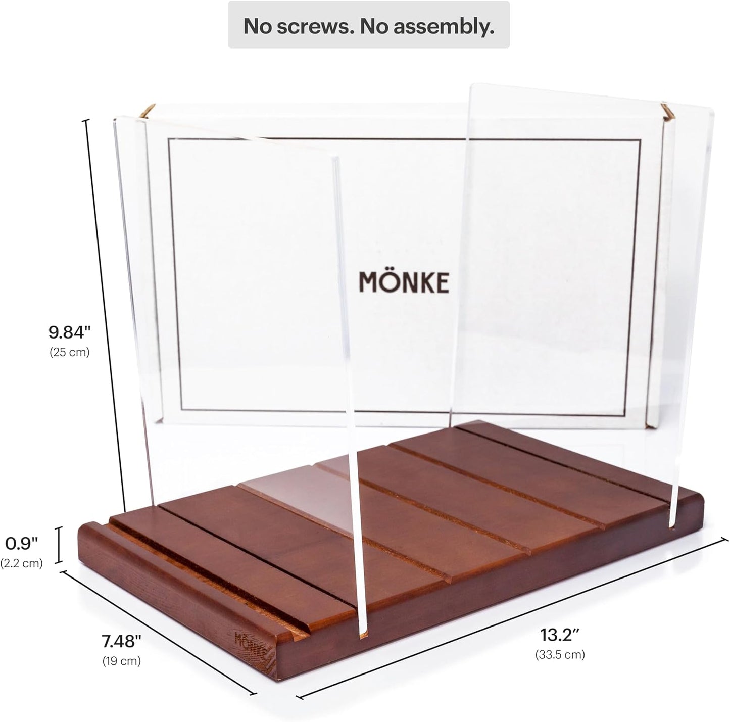 MÖNKE Vinyl Record Storage Holder, 50 LP Capacity, Brown, CD & DVD Rack NEW