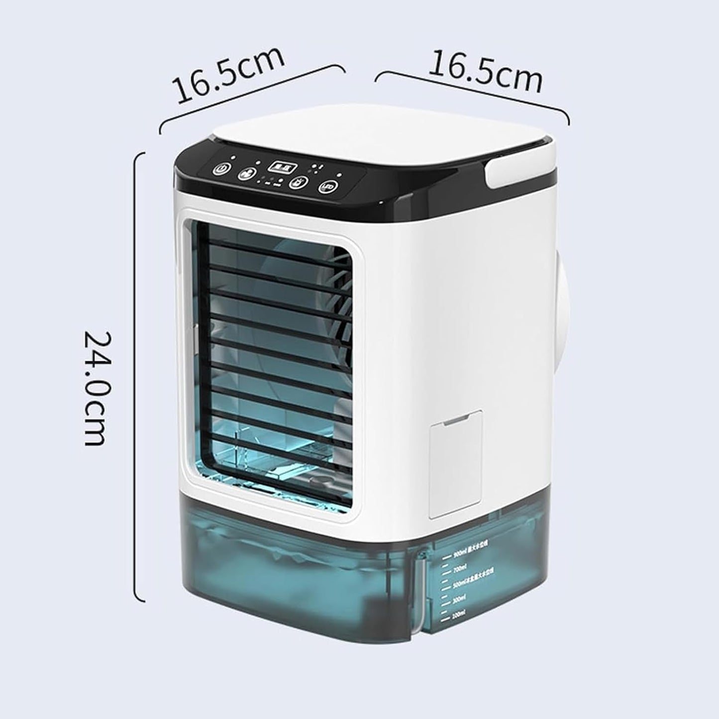 Portable 900ml Personal Fan with Ice Box, Atomizer & Water Tank - White DEMO