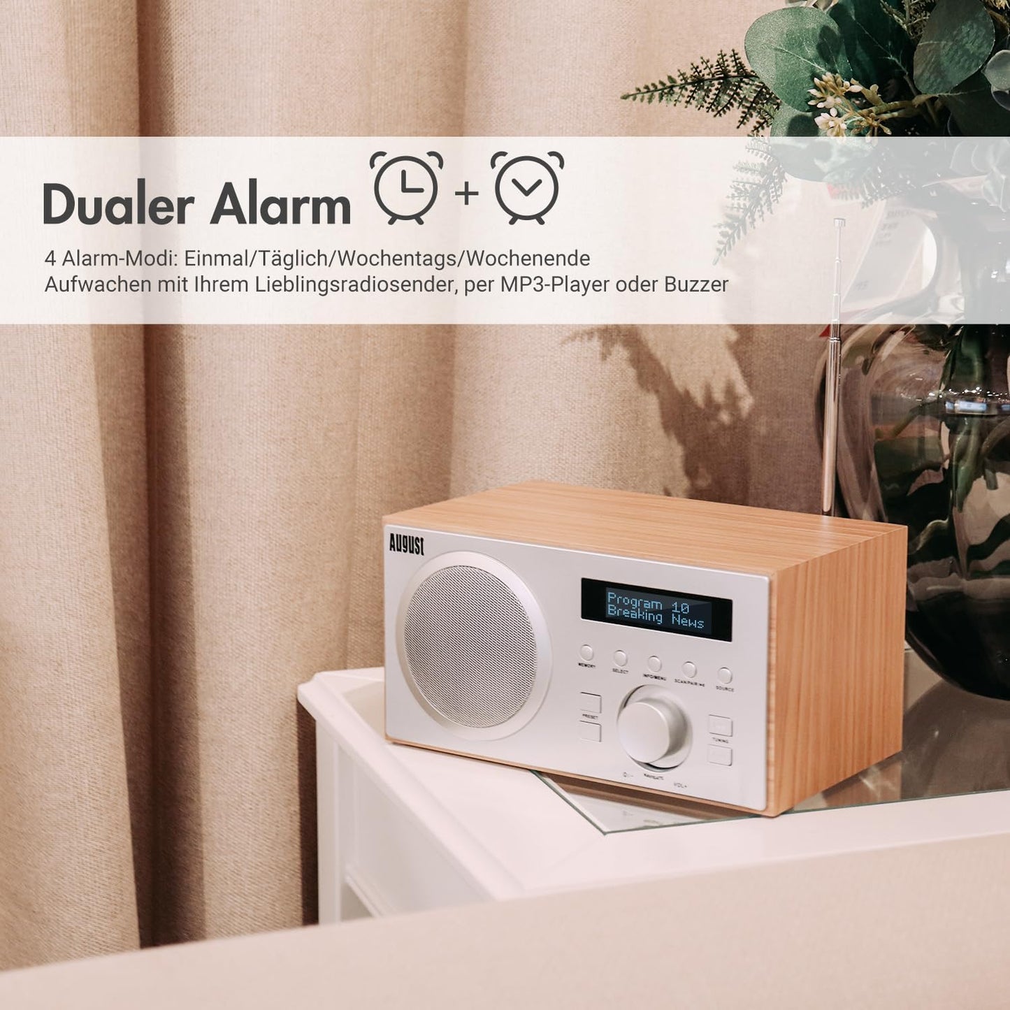 August Brown DAB Radios DAB Radio with Bluetooth and Mains Powered Digital DEMO