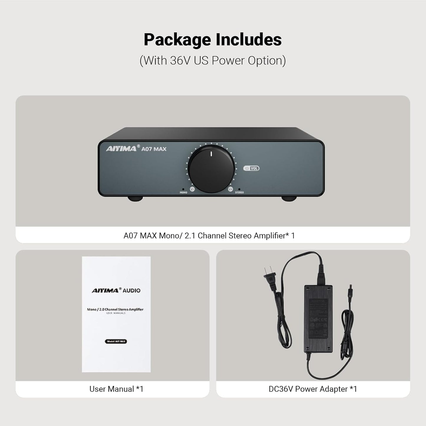 AIYIMA 300W x2 Stereo Home Audio Amplifier - Powerful Black Amplifiers NEW