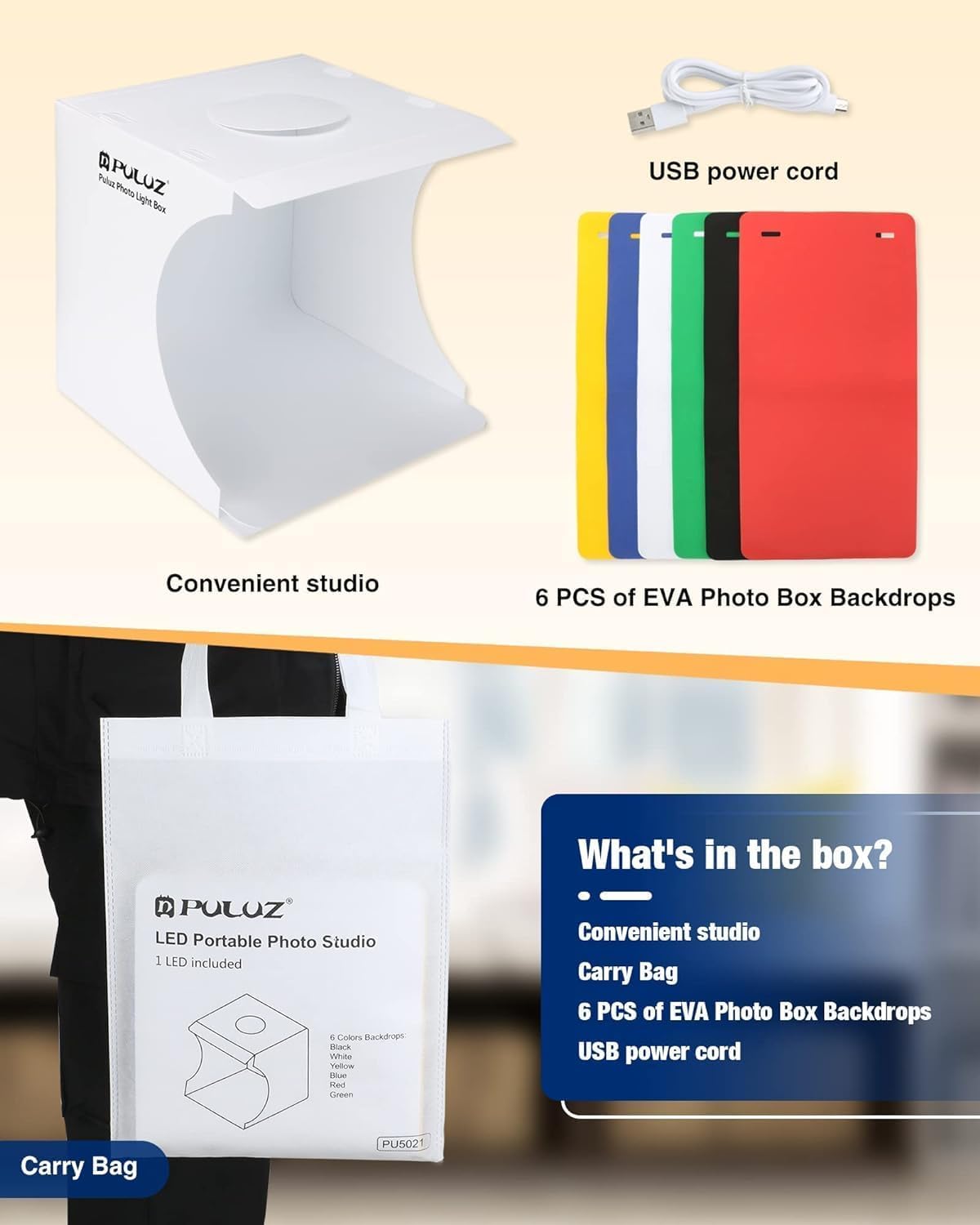 PULUZ 20cm Folding Photo Background Tent White Shooting Light Accessories NEW