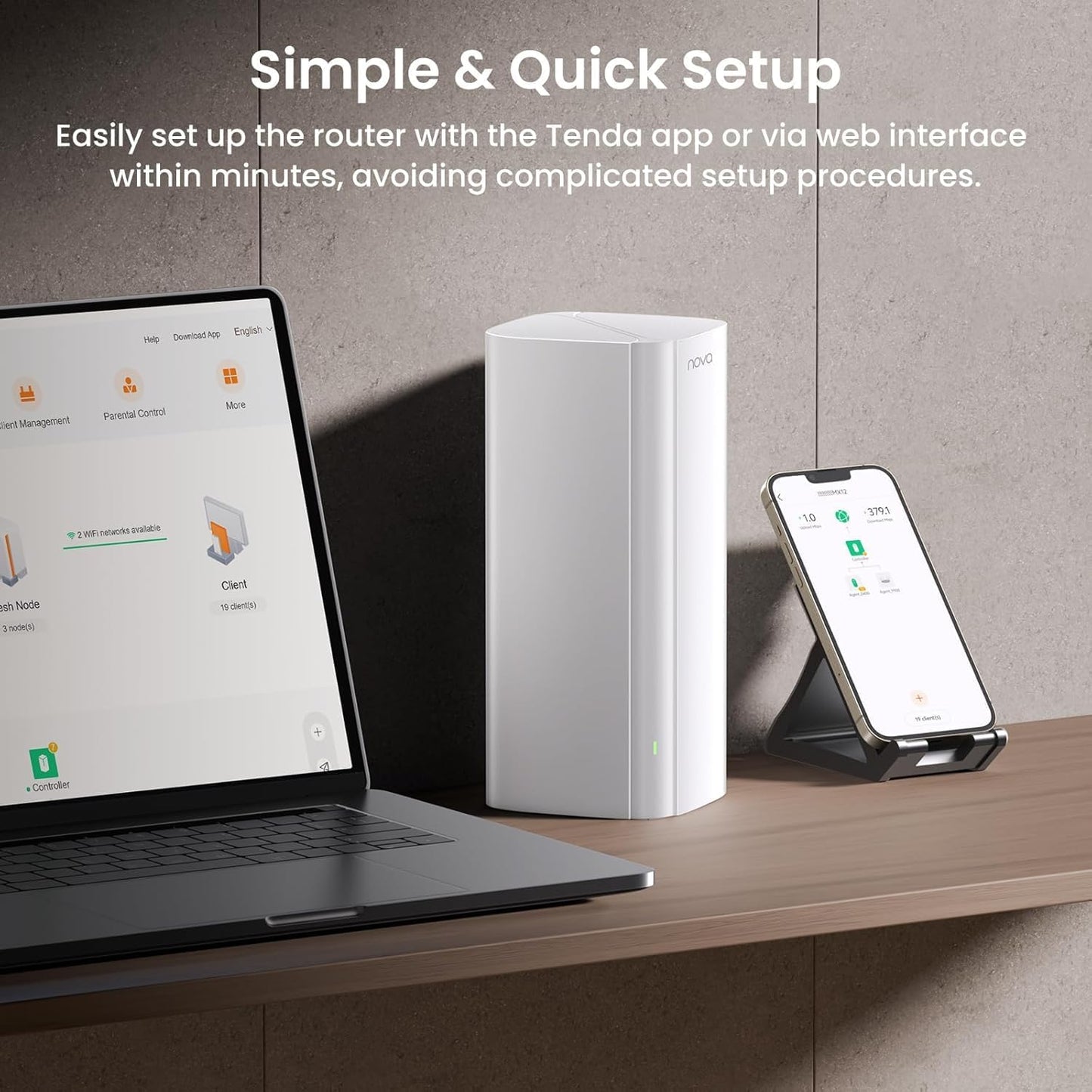 Tenda AX3000 Routers Whole Home Dual-Band Mesh WiFi 6 Router, 510 Sq Ft NEW
