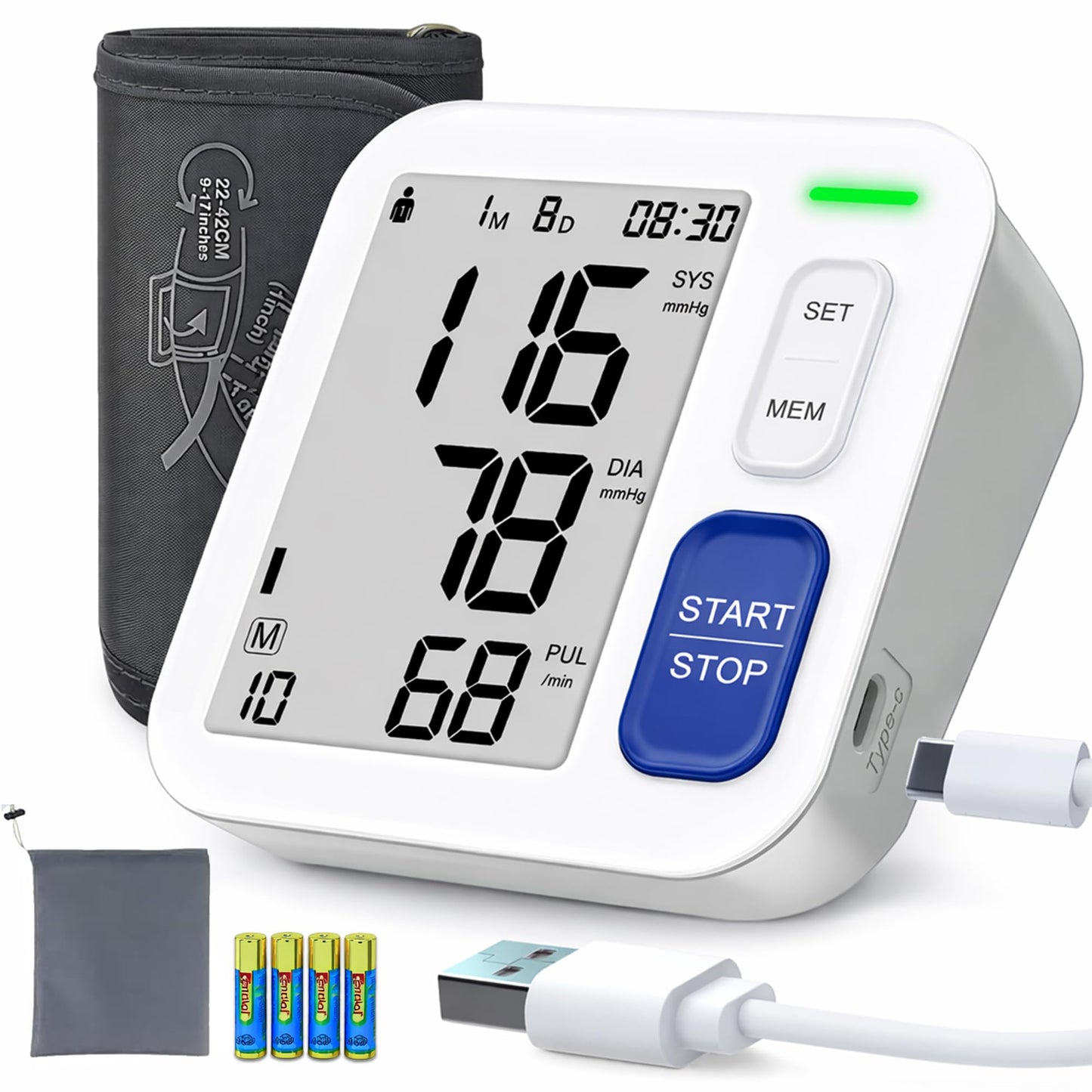 ROTOPATA Automatic Upper Arm Blood Pressure Monitor for 9-17 Inch Arms Size NEW