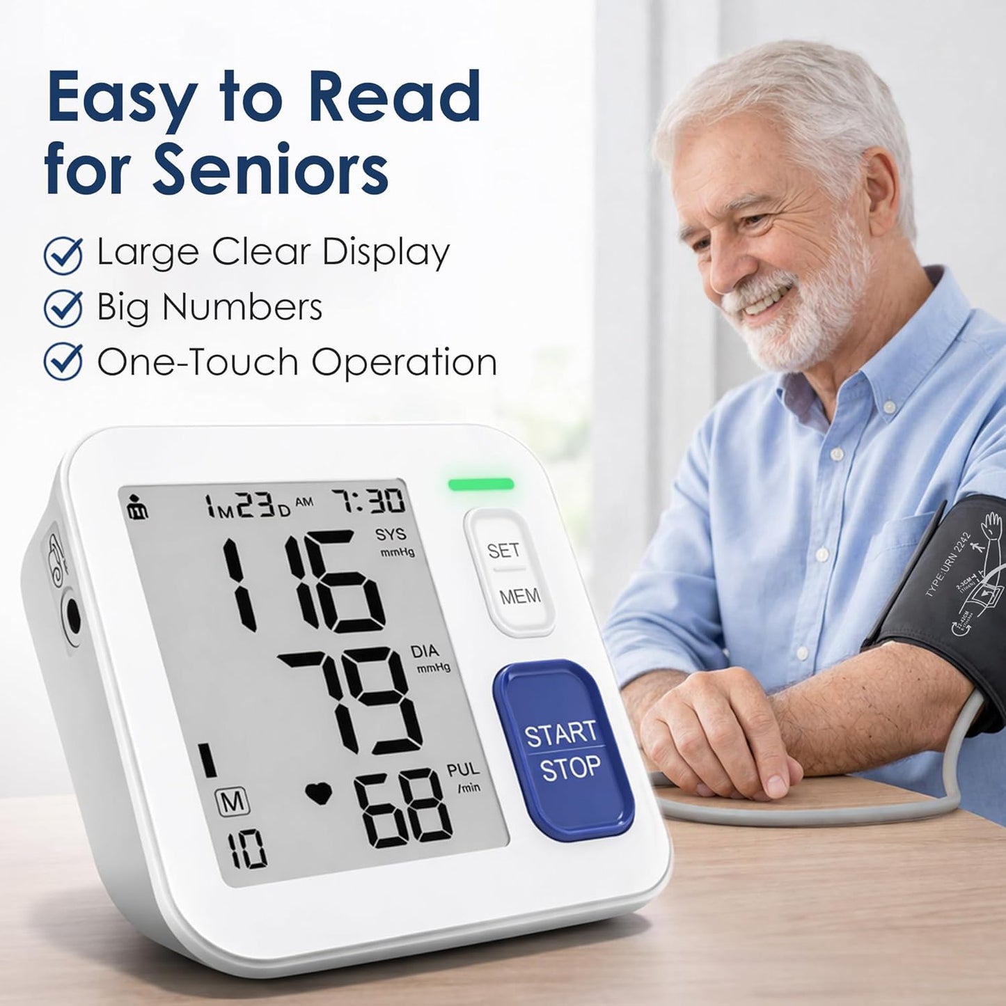 ROTOPATA Automatic Upper Arm Blood Pressure Monitor for 9-17 Inch Arms Size NEW
