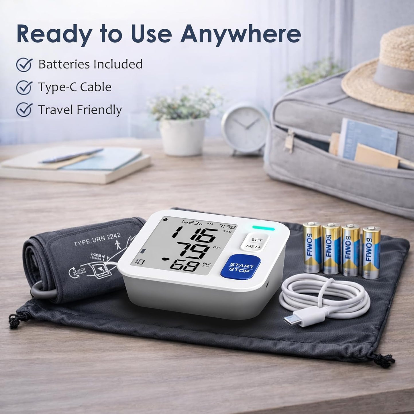 ROTOPATA Automatic Upper Arm Blood Pressure Monitor for 9-17 Inch Arms Size NEW