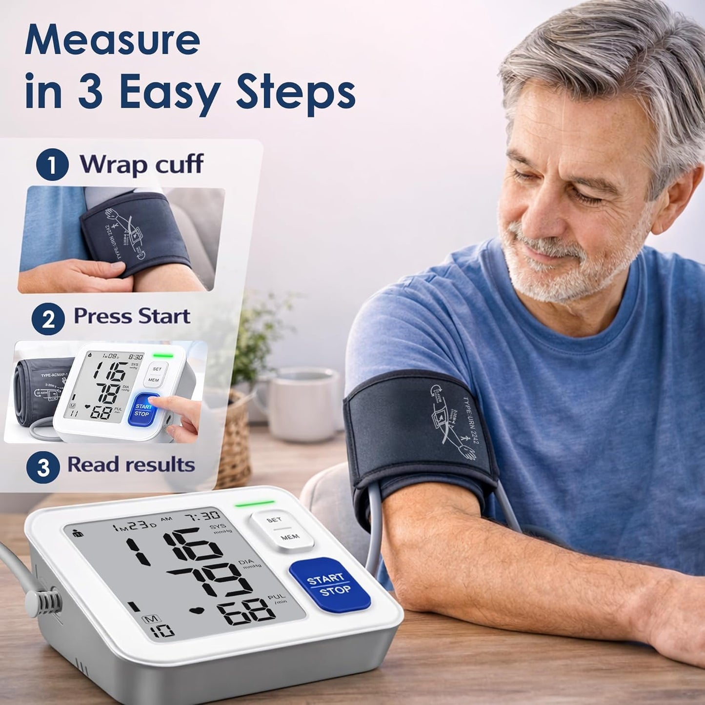 ROTOPATA Automatic Upper Arm Blood Pressure Monitor for 9-17 Inch Arms Size NEW