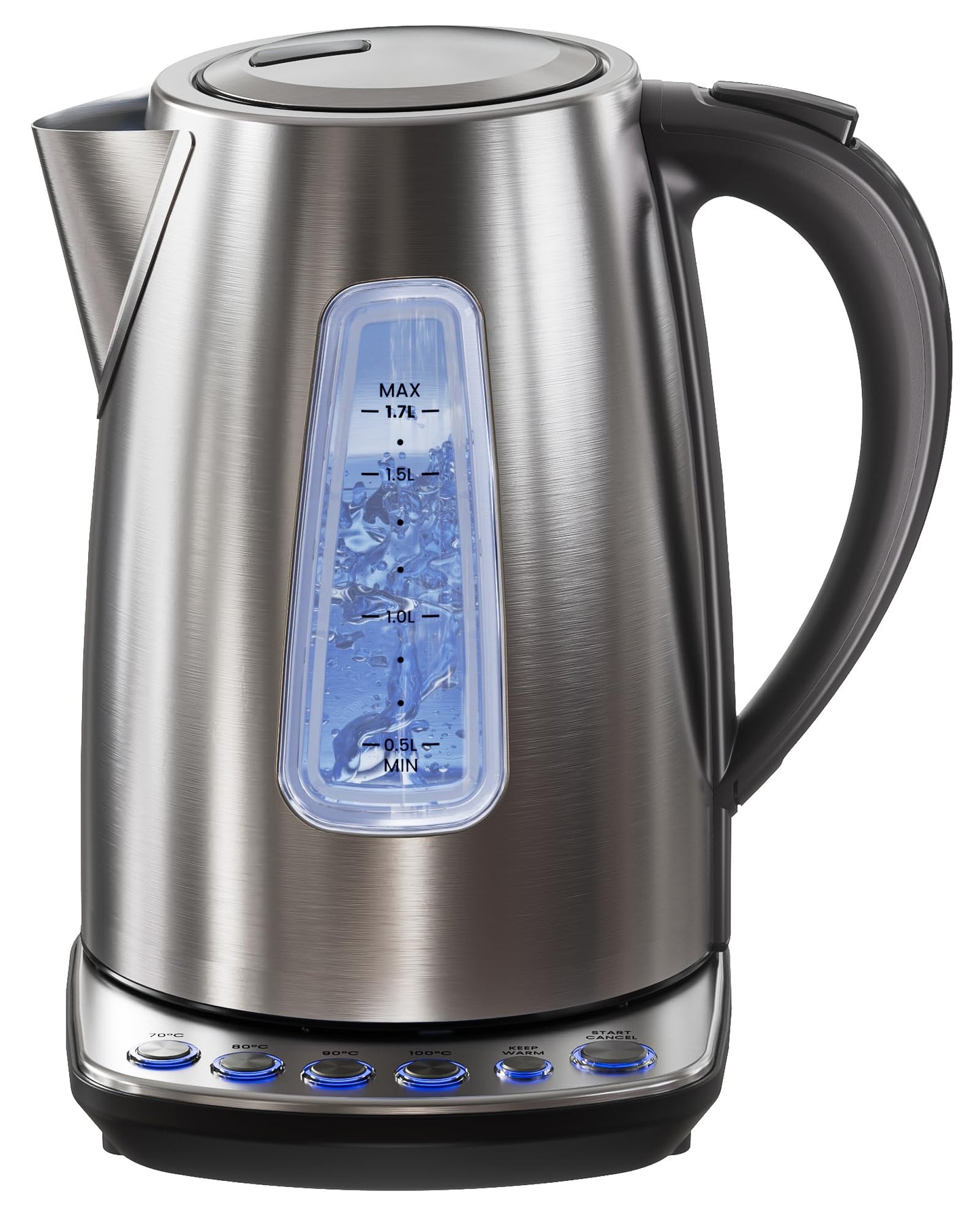1.7L Stainless Steel Electric Kettle for Coffee, Tea and Beverages Grey DEMO