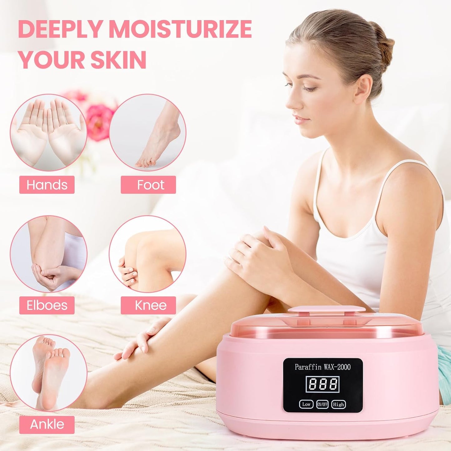 Pink Paraffin Wax Melter Machine for Hands & Feet, 3500ml Hot Warmer Size NEW