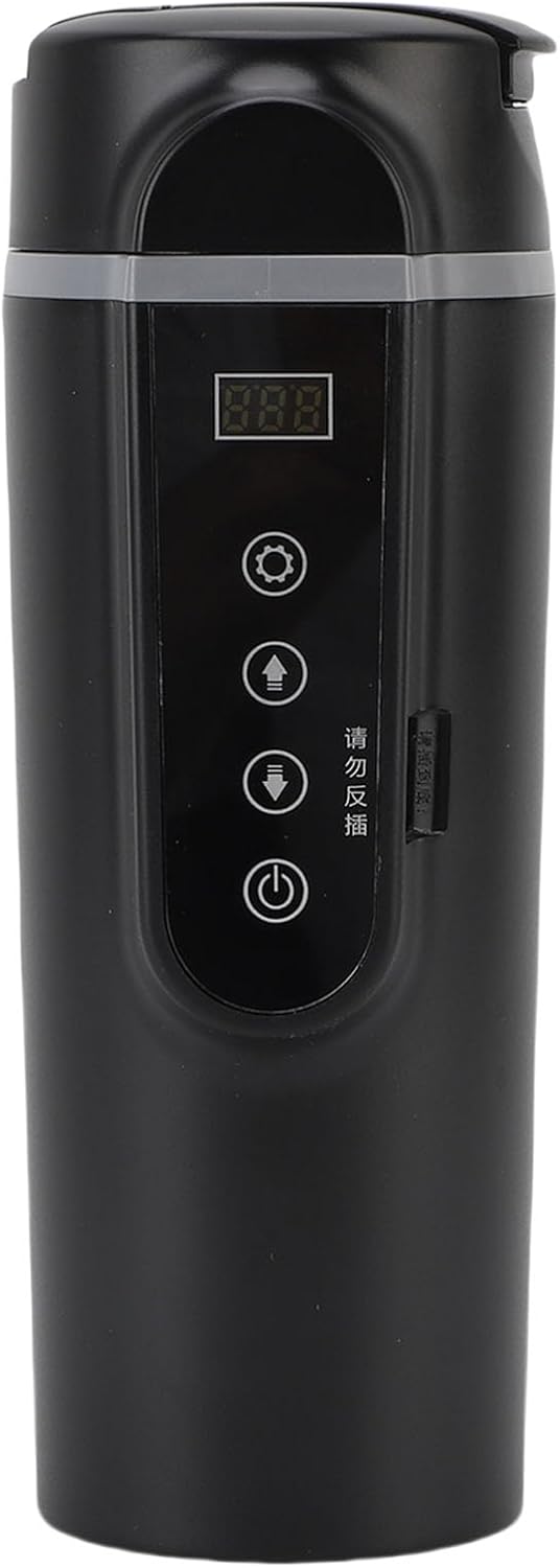 Portable 500ML Electric Car Kettle, 12V-24V Travel Water Boiler, Black NEW