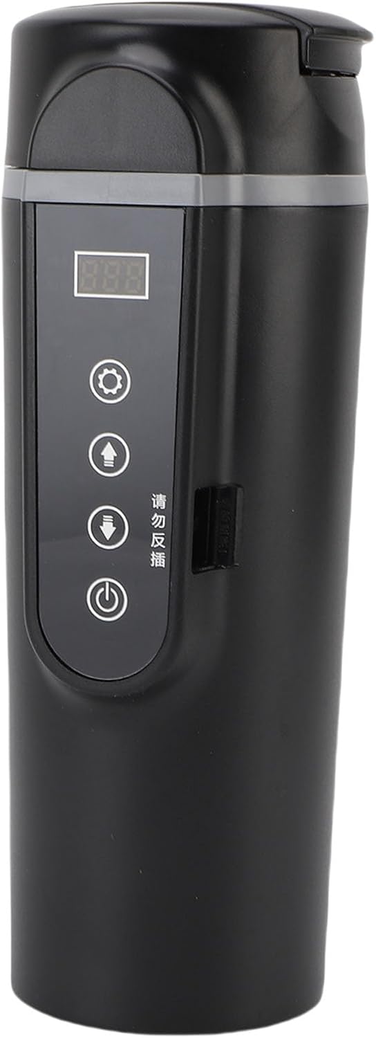 Portable 500ML Electric Car Kettle, 12V-24V Travel Water Boiler, Black NEW