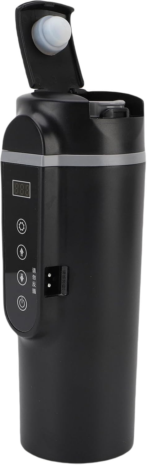 Portable 500ML Electric Car Kettle, 12V-24V Travel Water Boiler, Black NEW