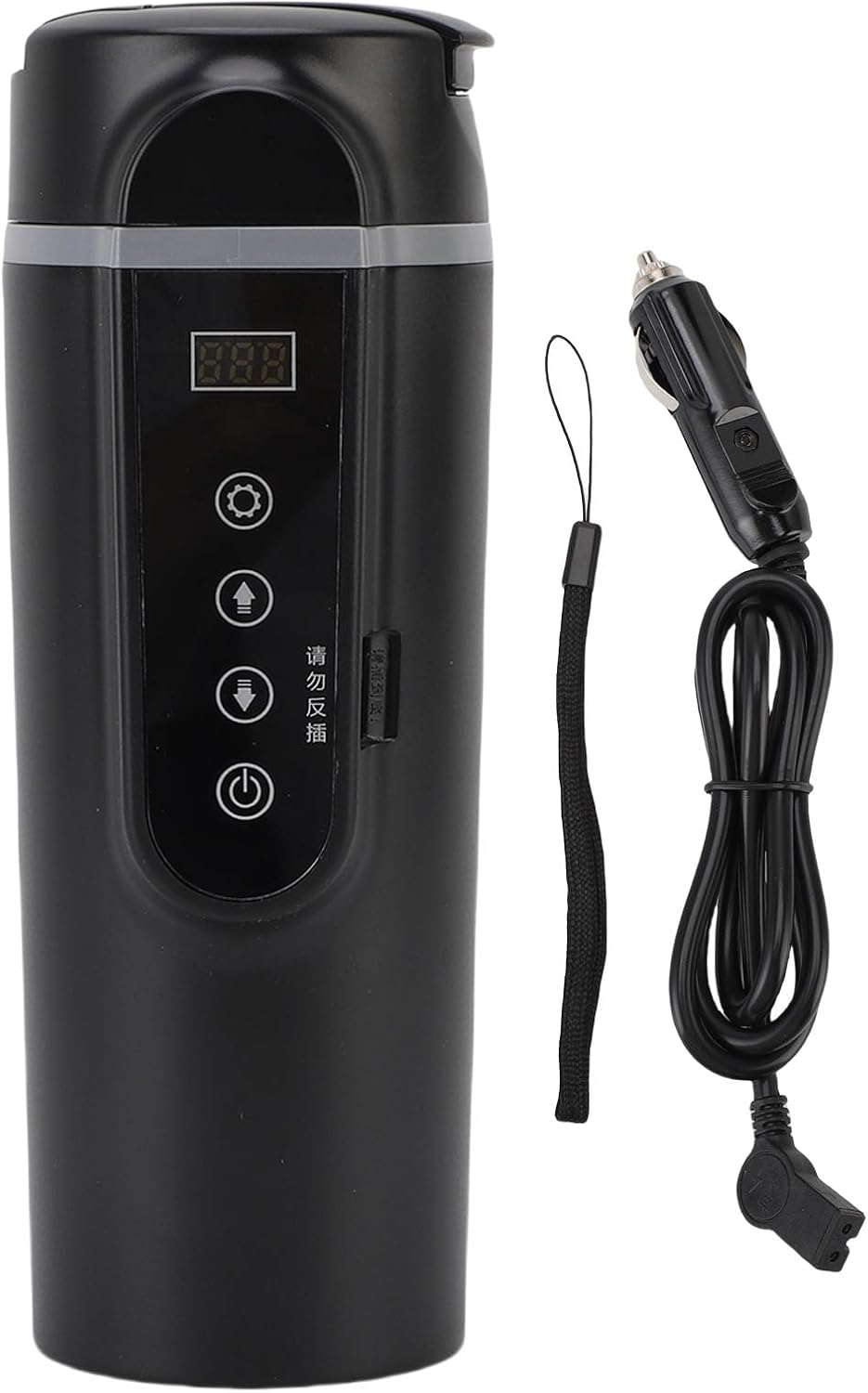 Portable 500ML Electric Car Kettle, 12V-24V Travel Water Boiler, Black NEW