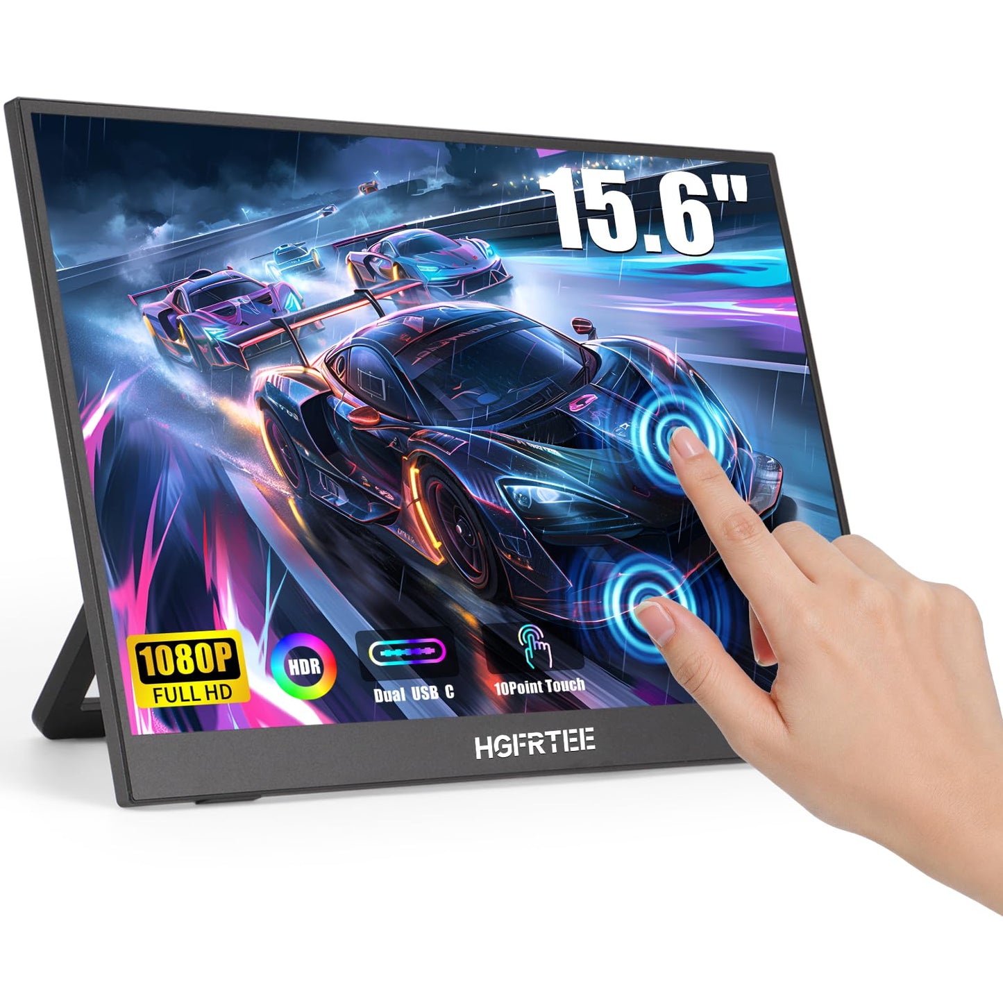 HGFRTEE 15.6 Monitors Inch Portable Monitor Touchscreen 1920x1080P IPS HDR NEW