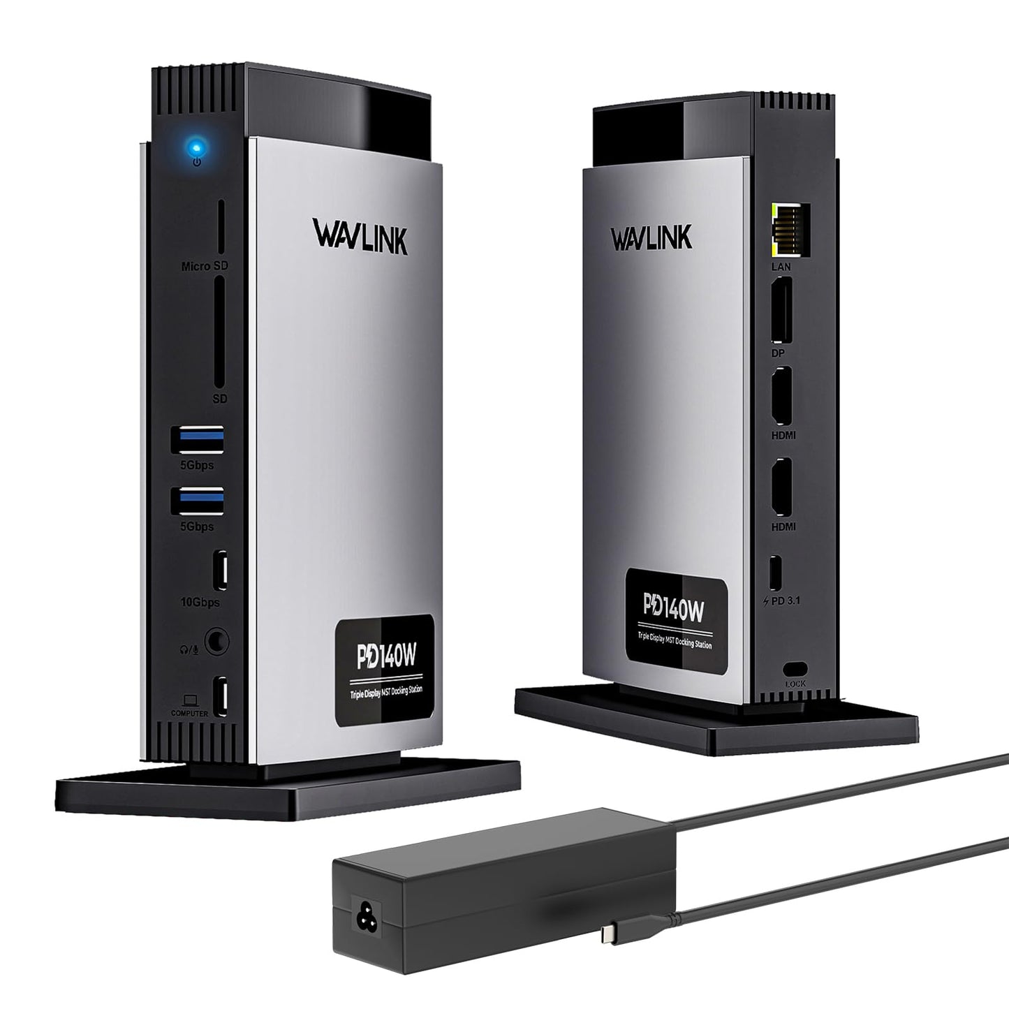 WAVLINK Laptop Docking Station with Triple 4K Monitor Support, Black DEMO