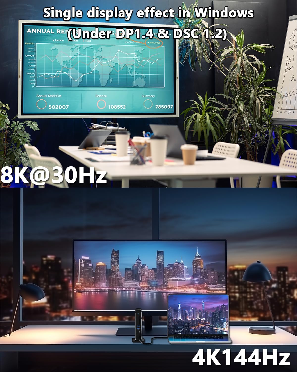 WAVLINK Laptop Docking Station with Triple 4K Monitor Support, Black DEMO