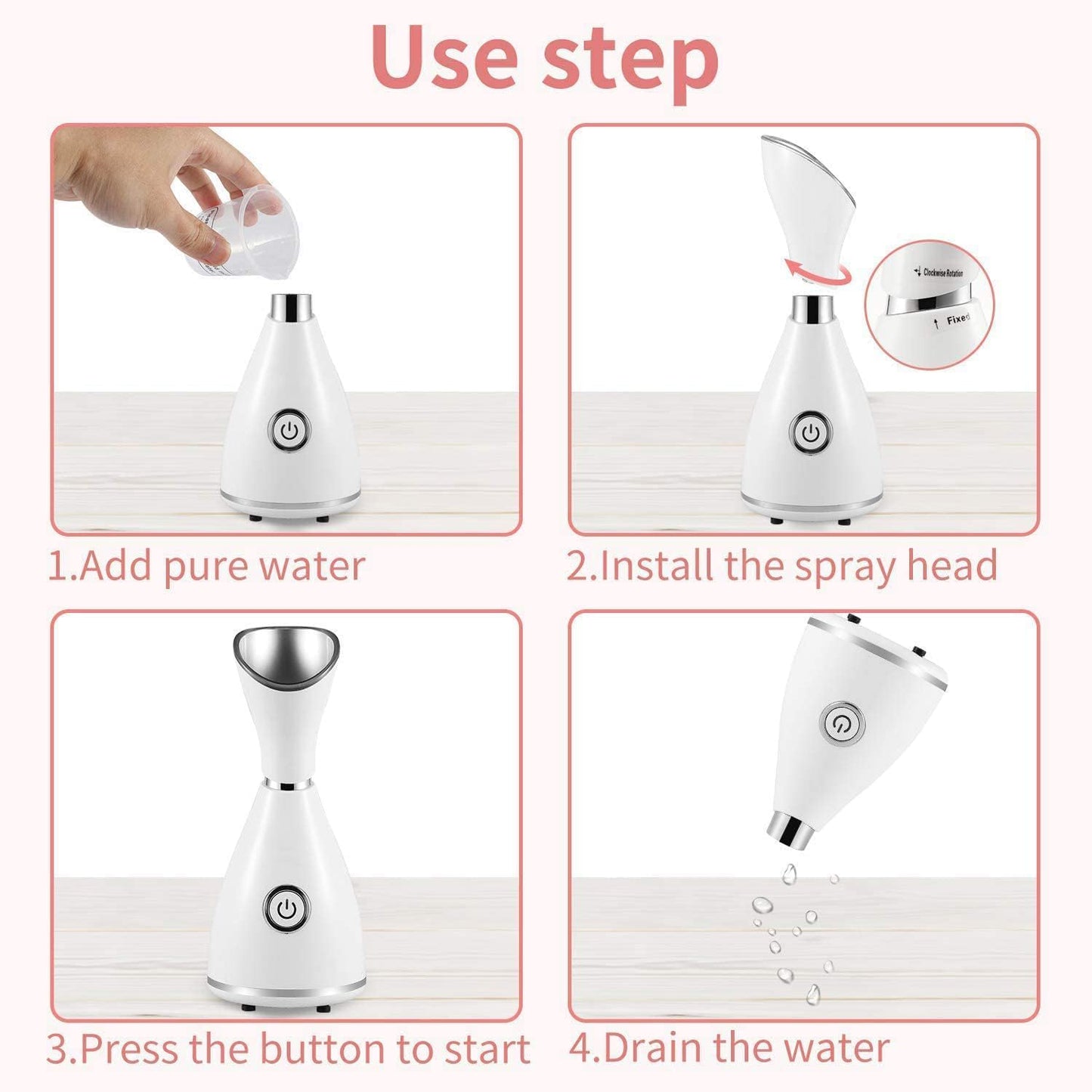 Nano Ionic Face Steamer Pore Cleansing Moisturizing Skin Care Tool 65ml DEMO