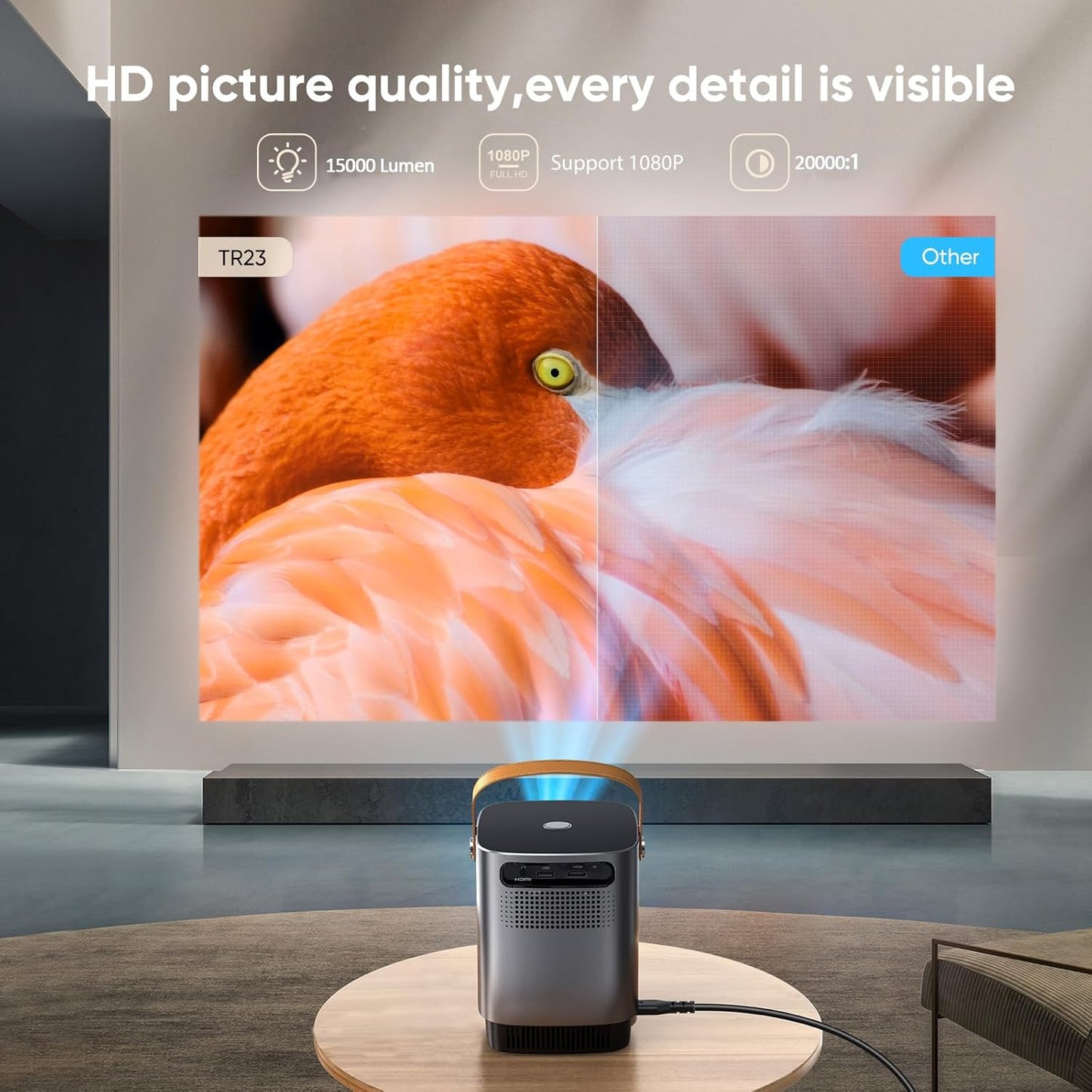 TOPTRO 1080P Projectors Mini Projector with 5G WiFi, Bluetooth, and 8000 Lumens