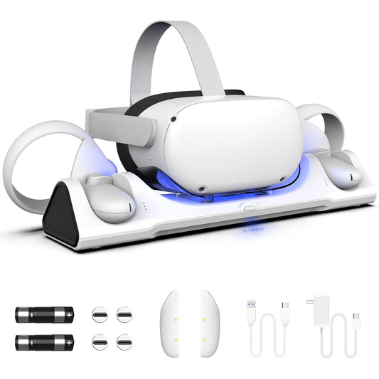 ZYBER White Tech Accessories Charging Dock & Stand for Meta Quest 2 VR NEW