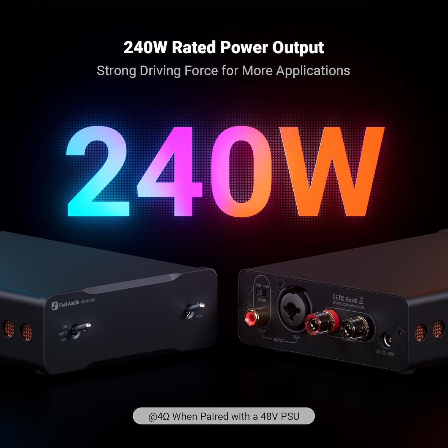 Fosi Audio Amplifiers Mono Power Amplifier for Home Speakers Mini Monoblock NEW