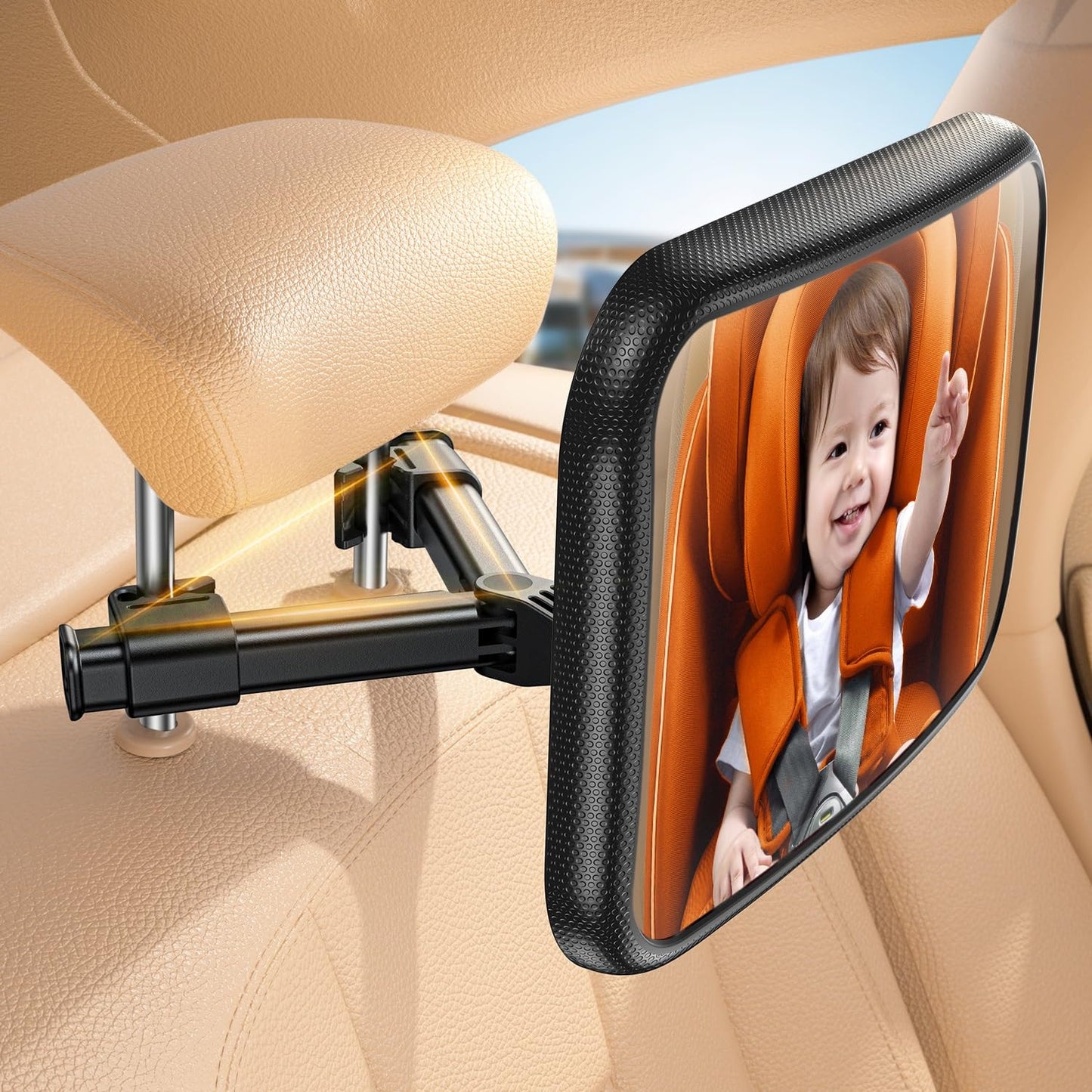 Lamicall Small Shatterproof Acrylic Baby Backseat Mirror for Car Safety DEMO