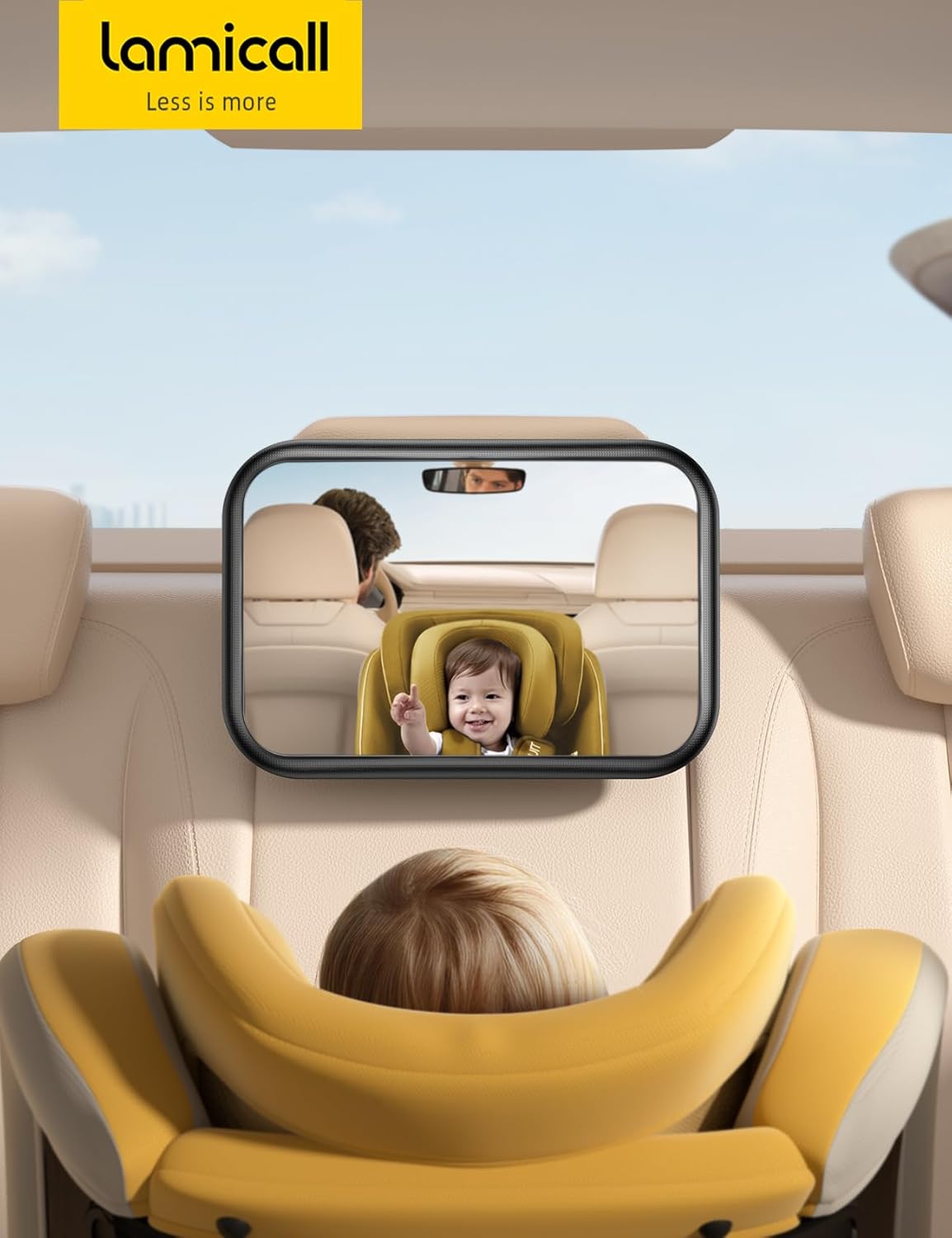 Lamicall Small Shatterproof Acrylic Baby Backseat Mirror for Car Safety DEMO