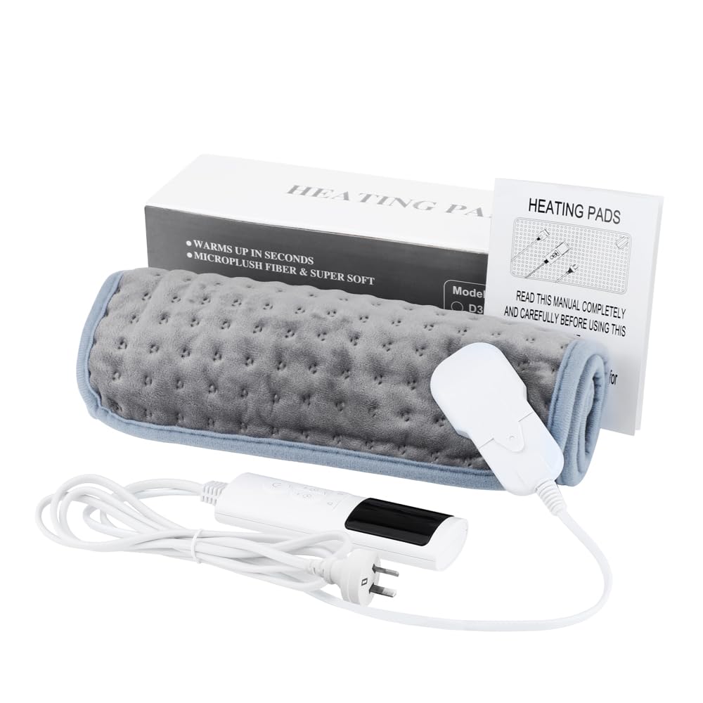 Electric Heating Pad Soothing Pain Relief Comforting Warmth Grey 29x58cm NEW