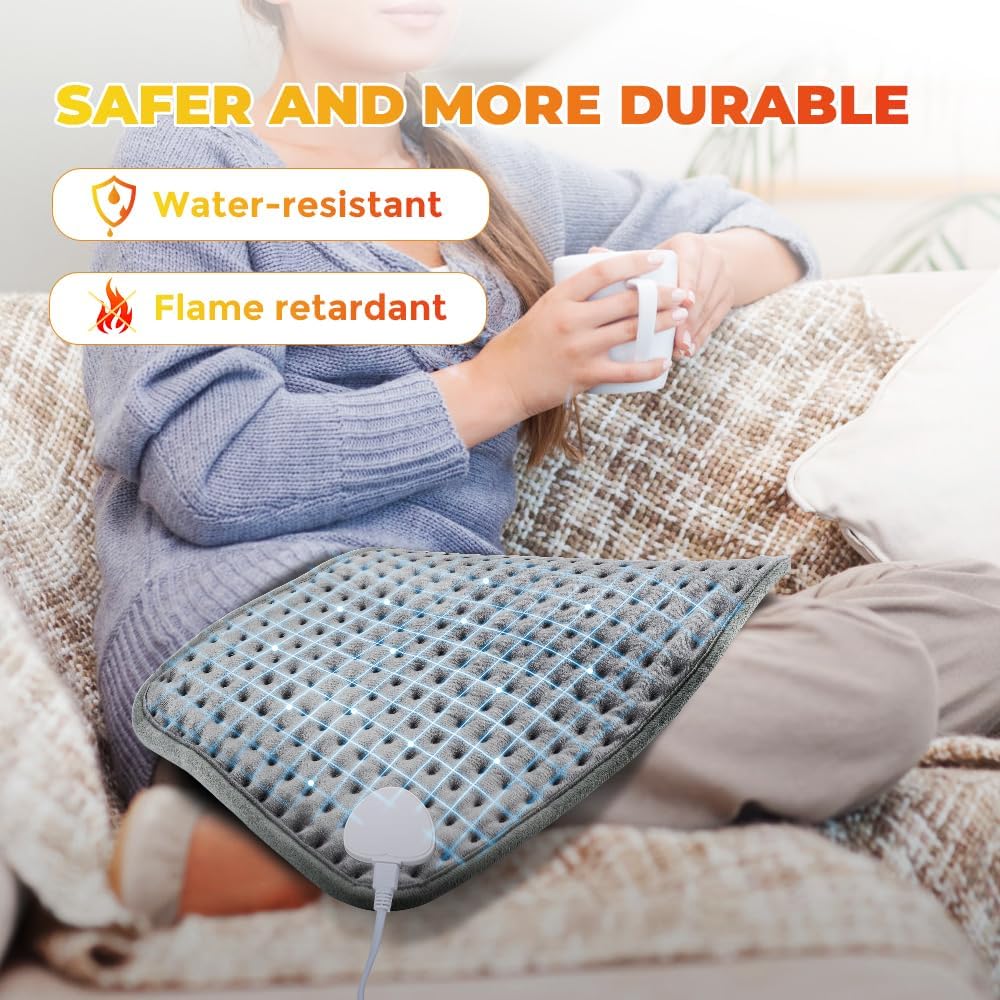Electric Heating Pad Soothing Pain Relief Comforting Warmth Grey 29x58cm NEW