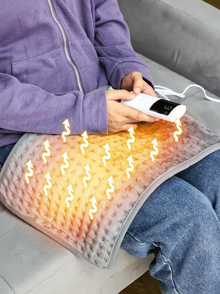 Electric Heating Pad Soothing Pain Relief Comforting Warmth Grey 29x58cm NEW