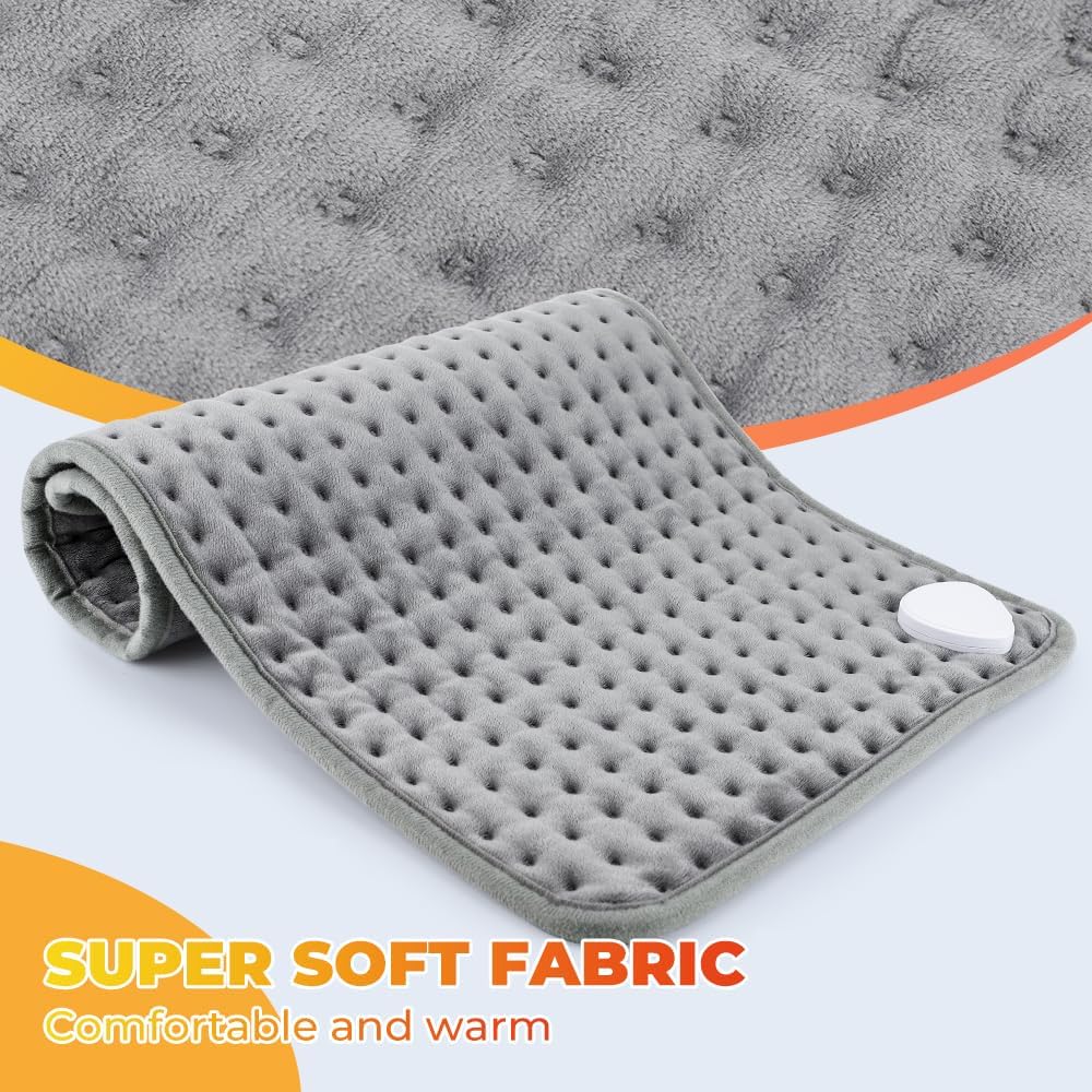 Electric Heating Pad Soothing Pain Relief Comforting Warmth Grey 29x58cm NEW