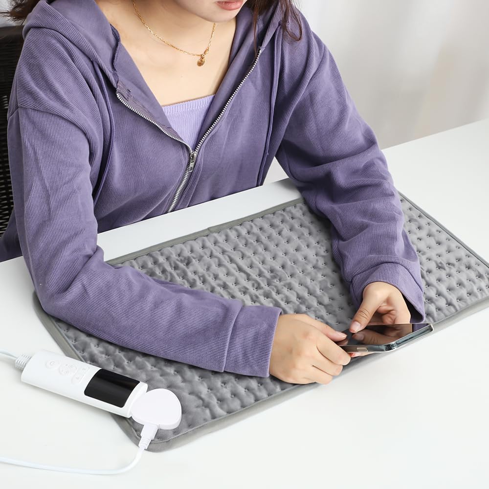 Electric Heating Pad Soothing Pain Relief Comforting Warmth Grey 29x58cm NEW