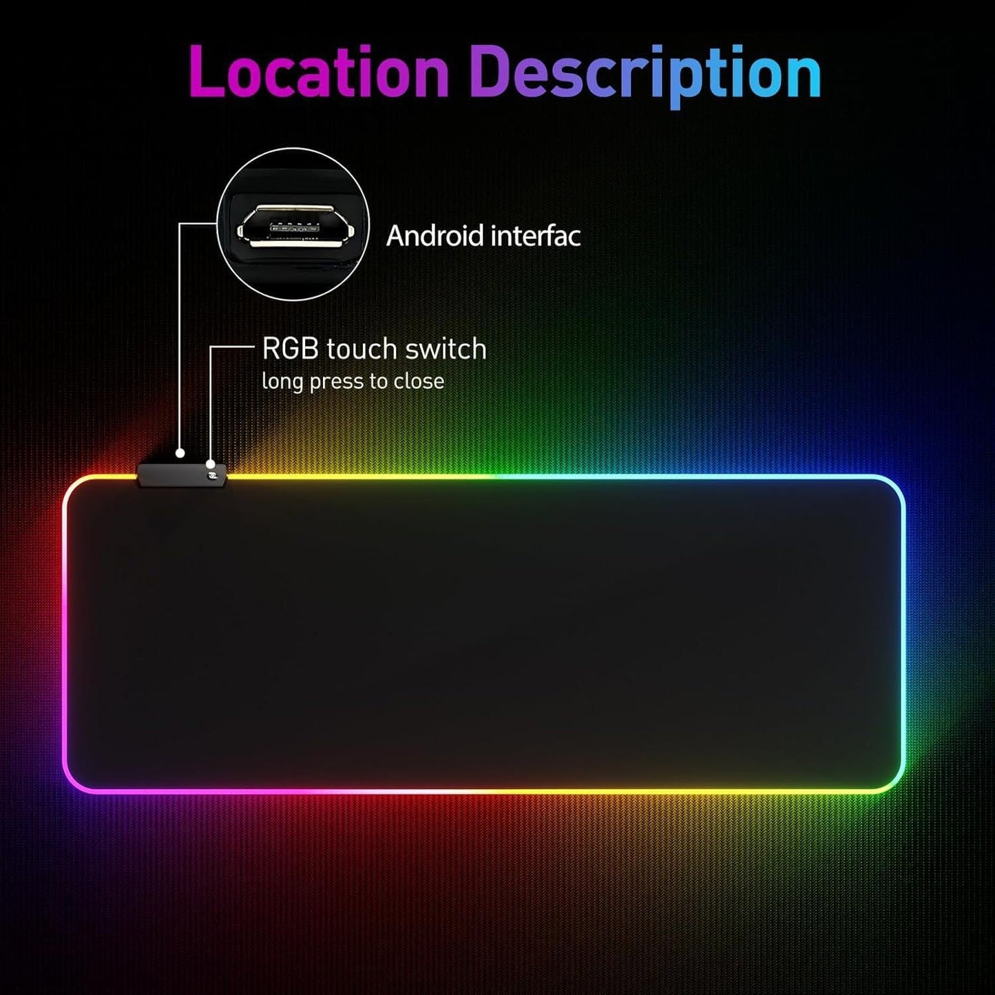 Giecy RGB Mouse Pad with 14 Light Modes Large Gaming Keyboard 90L x 40W cm NEW