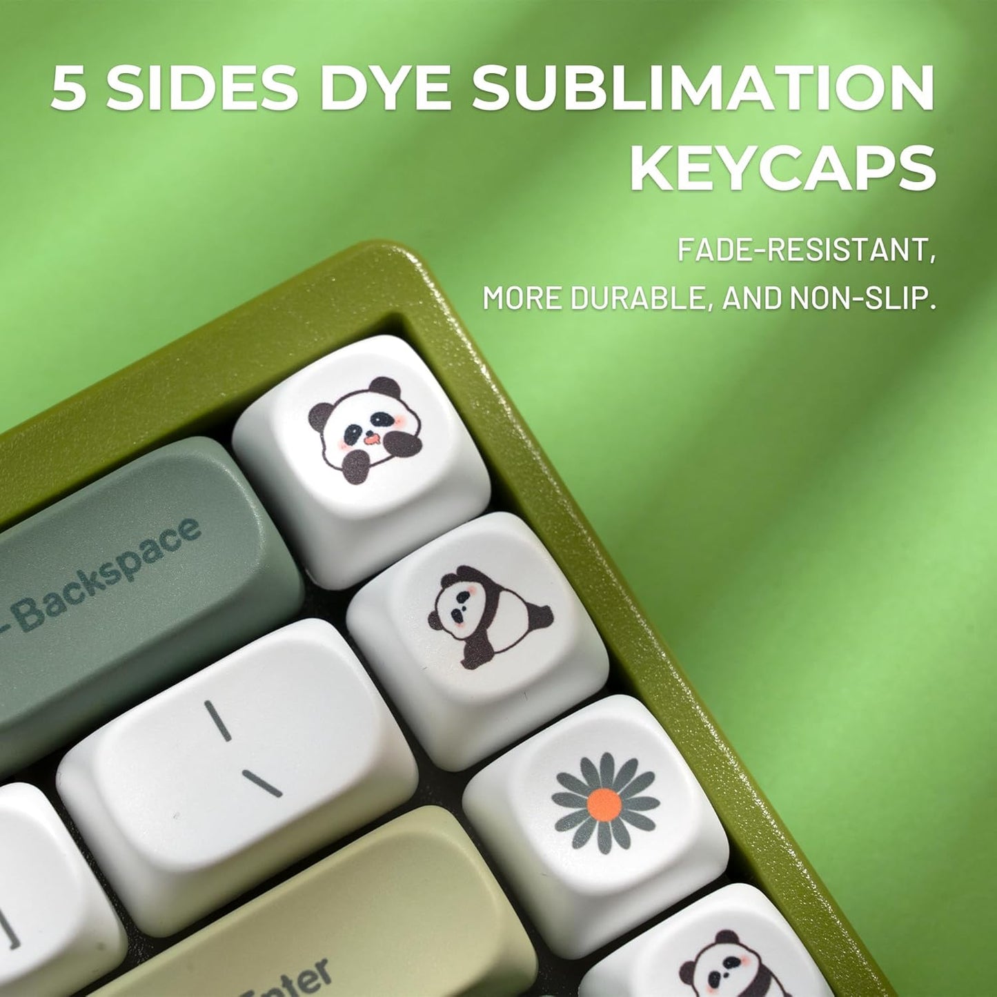 VXV Green Profile Matcha Panda PBT Dye-Sublimated Keycaps Set, 143-Key NEW