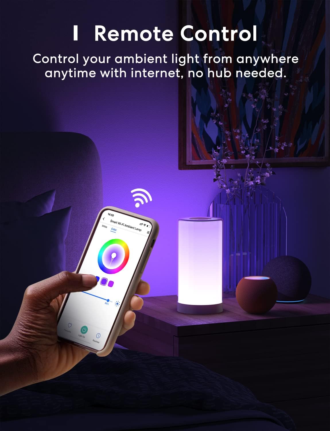meross Dimmable WiFi Smart Table Lamp with Night Light for Bedroom Decor DEMO