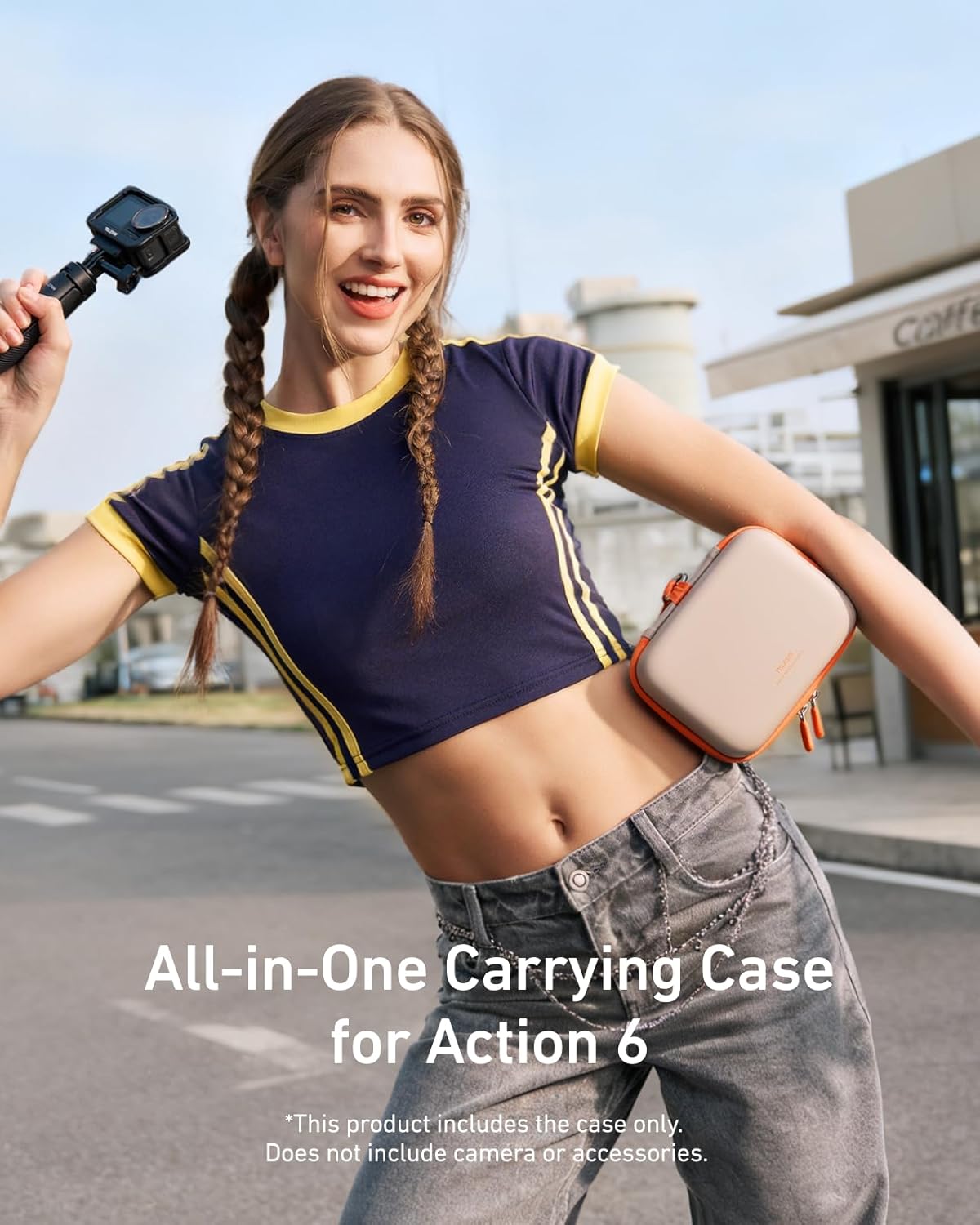 TELESIN Compact Camera Case for DJI Osmo Action Grey Size 170mm x 125mm NEW