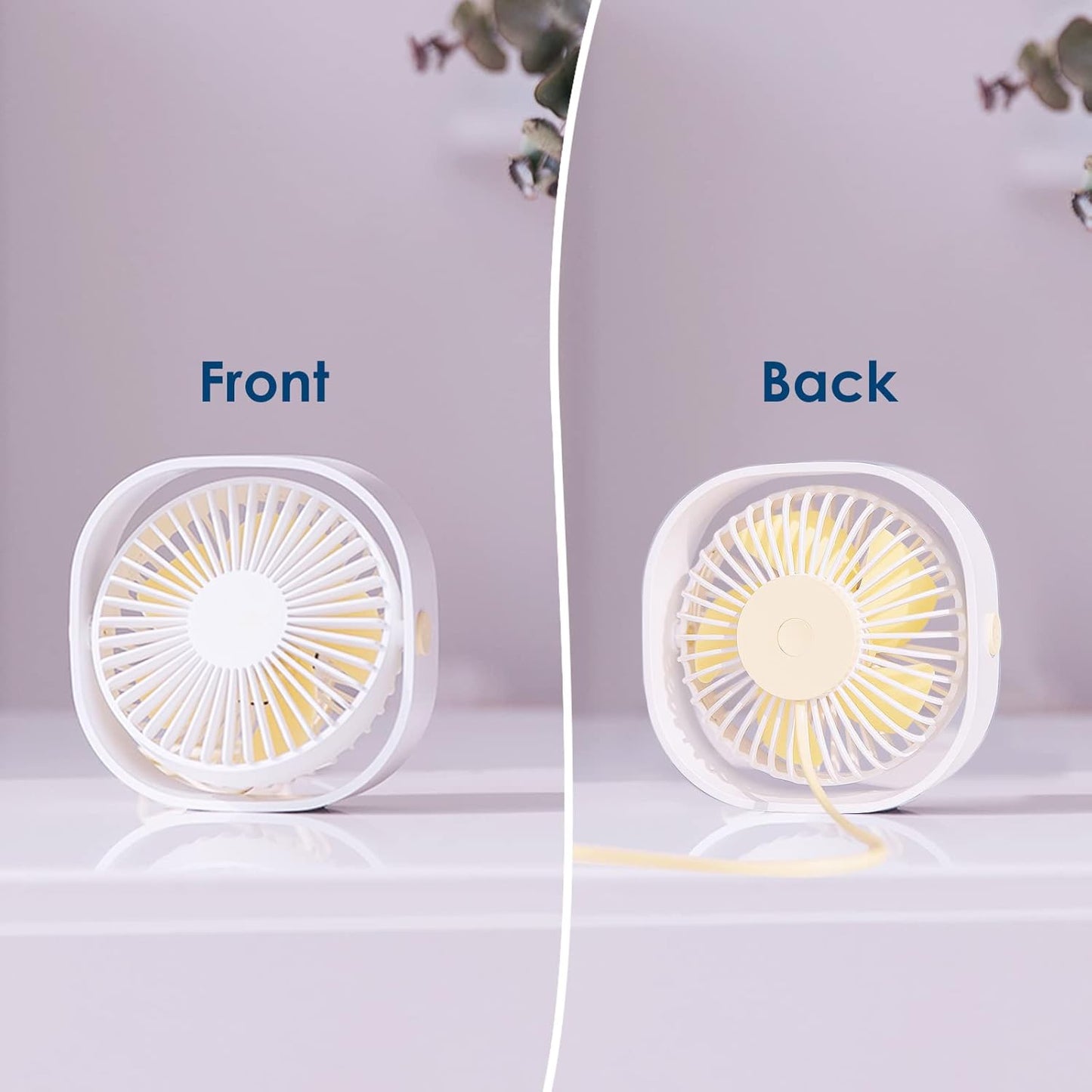 Simpeak Small USB Fans White USB Desk Fan - Quiet Portable Cooling for Home NEW