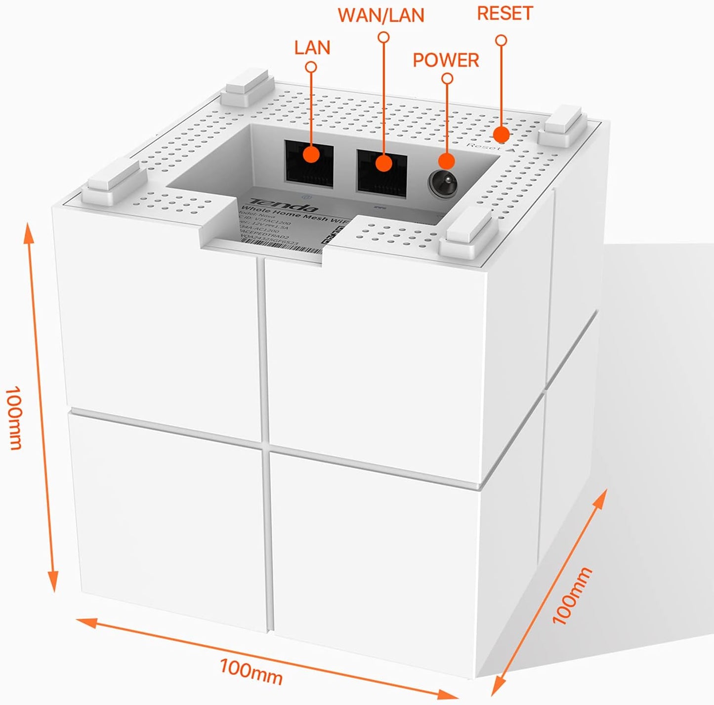 Tenda Nova Routers AC1200 Dual-Band Gigabit Mesh WiFi Router System for DEMO