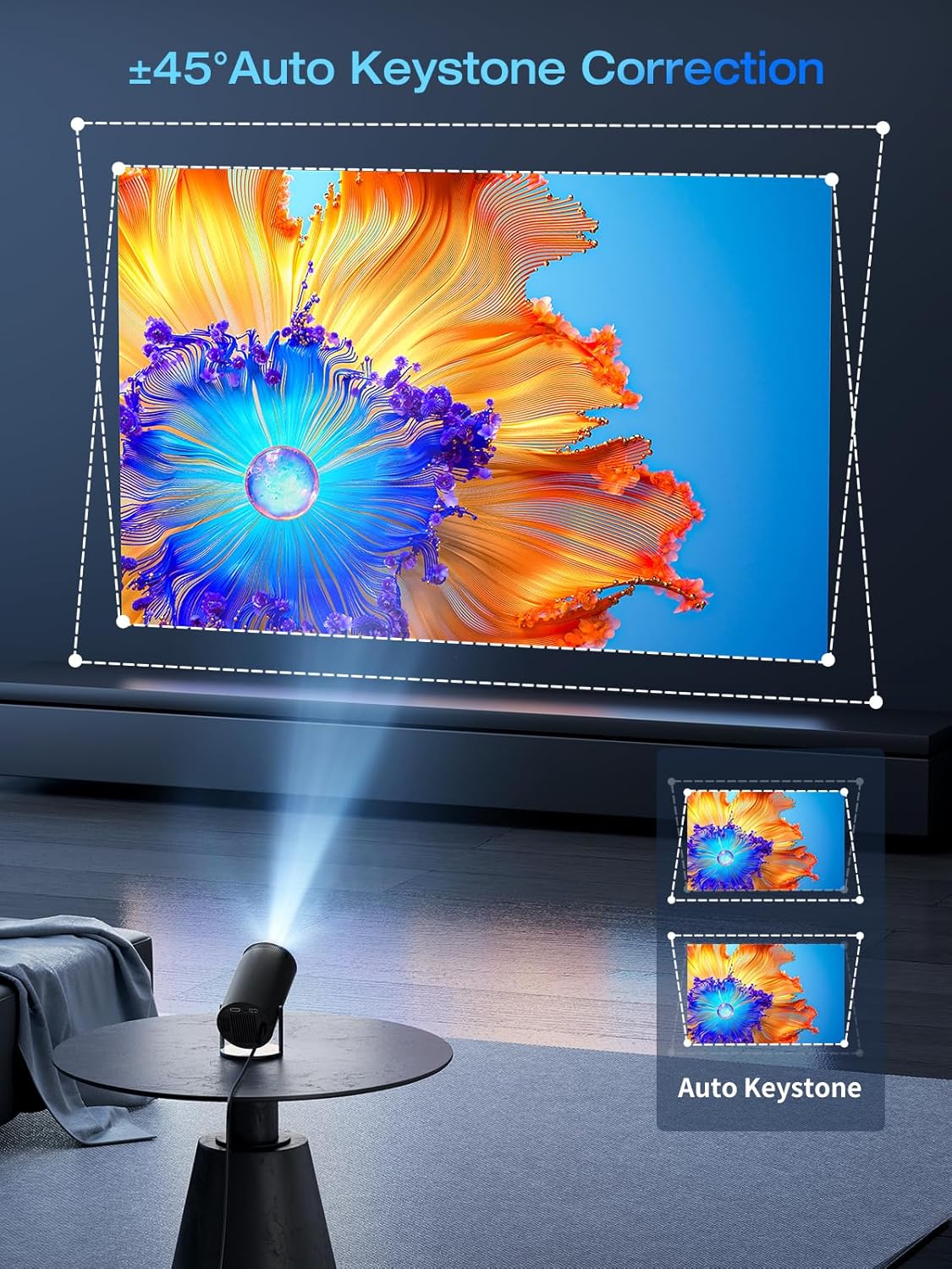 ClokoWe 4K Projectors Mini Projector with WiFi & Bluetooth for Portable Home