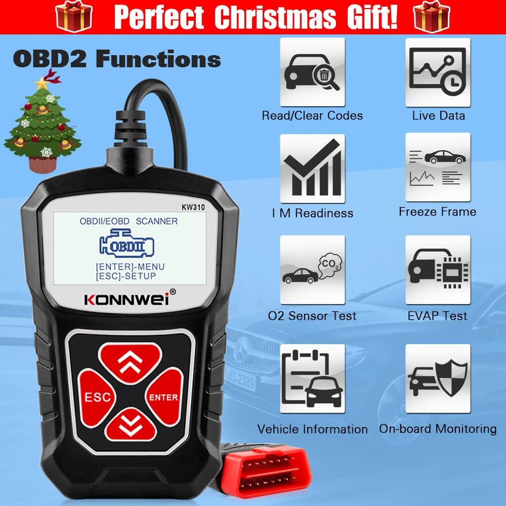 KONNWEI OBD2 Scanner Full OBDII Functions 10 Modes Car Engine Diagnostic NEW