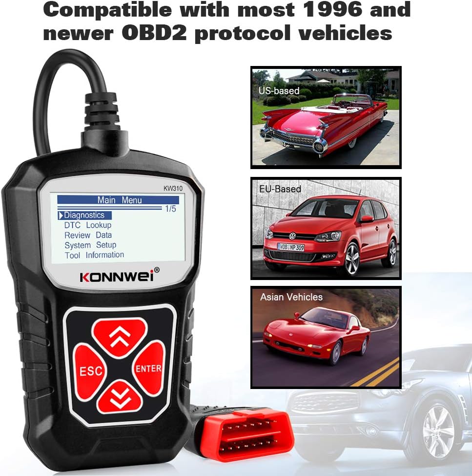 KONNWEI OBD2 Scanner Full OBDII Functions 10 Modes Car Engine Diagnostic NEW