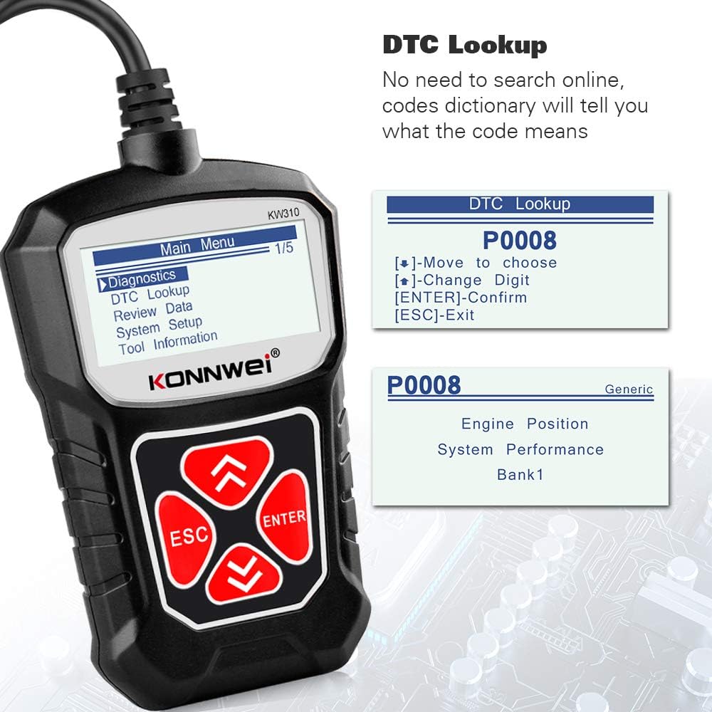 KONNWEI OBD2 Scanner Full OBDII Functions 10 Modes Car Engine Diagnostic NEW