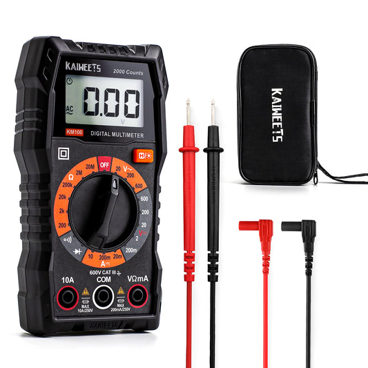 KAIWEETS Digital Multi Testers Multimeter 2000 Counts AC/DC Voltmeter Black NEW