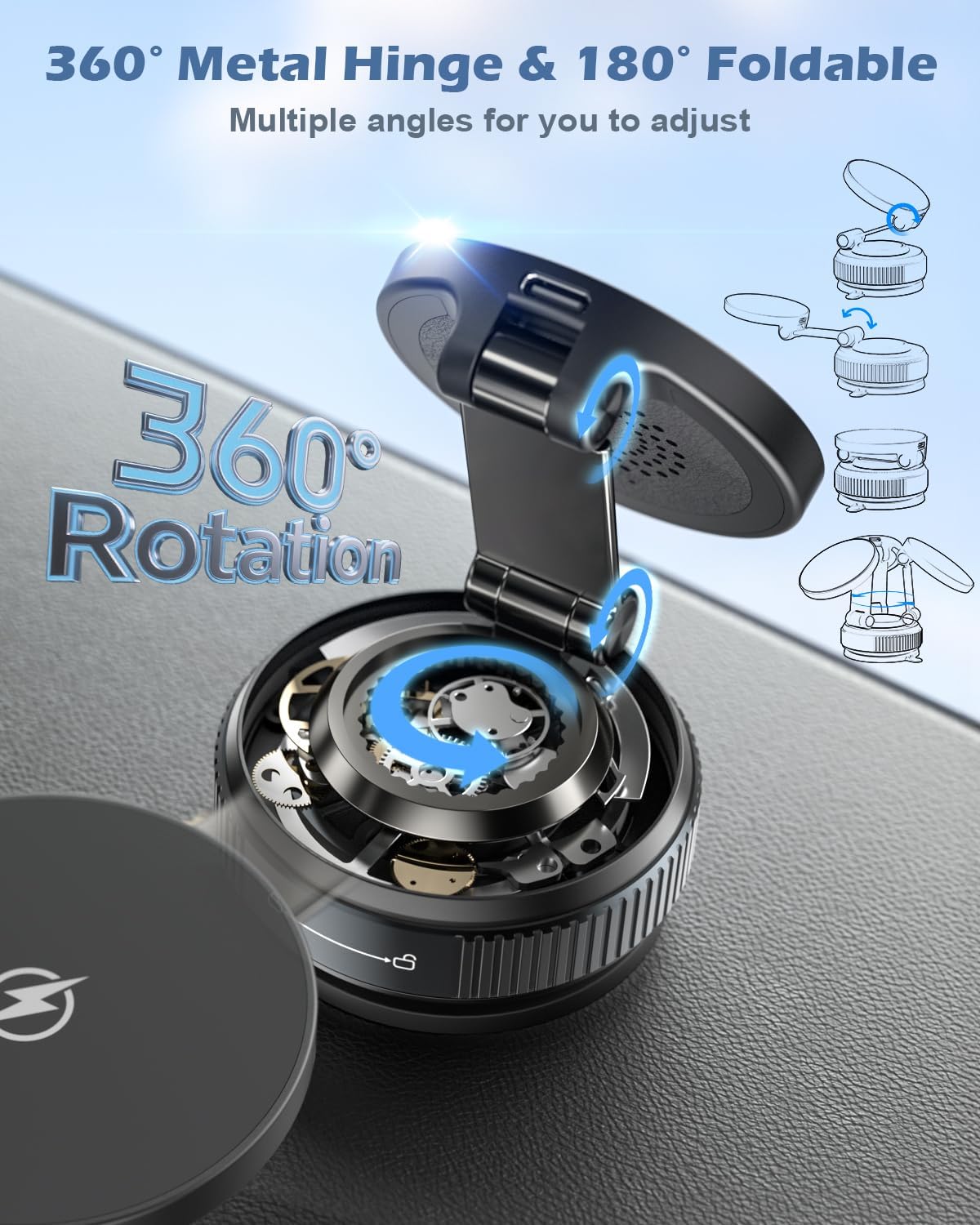 Magnetic Wireless Dash-Mounted Holders Car Charger Mount Dash Holder for NEW