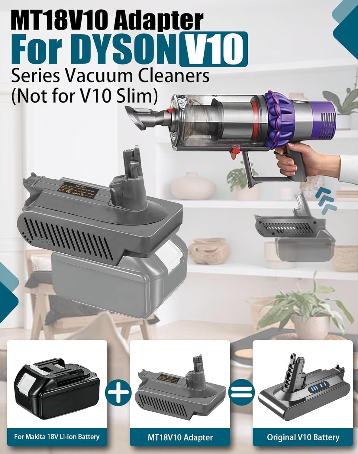 V10 Adapter for Makita 18V Battery Charger Replacement Part NEW