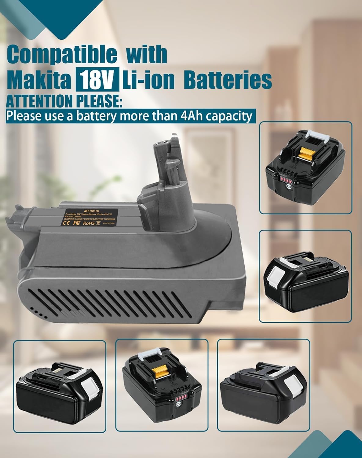 V10 Adapter for Makita 18V Battery Charger Replacement Part NEW